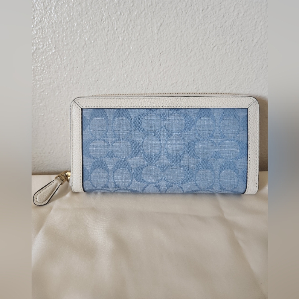 Signature chambray coach wallet